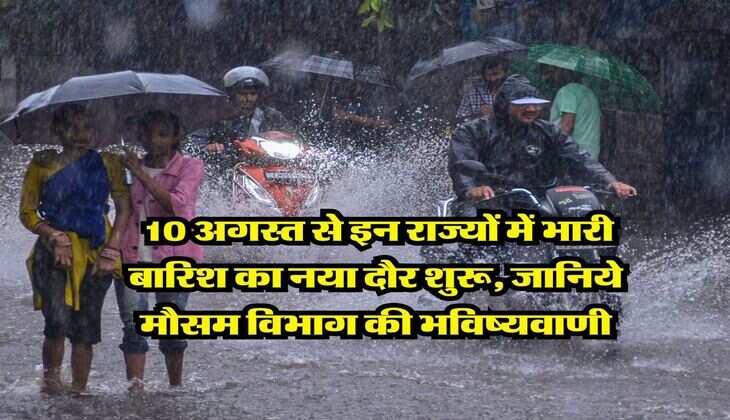 IMD Weather : 10 अगस्त से इन राज्यों में भारी बारिश का नया दौर शुरू, जानिये मौसम विभाग की भविष्यवाणी