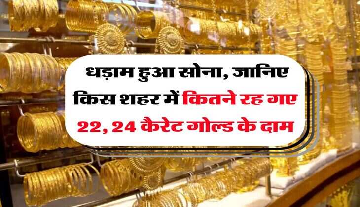 Gold Rate : धड़ाम हुआ सोना, जानिए किस शहर में कितने रह गए 22, 24 कैरेट गोल्ड के दाम