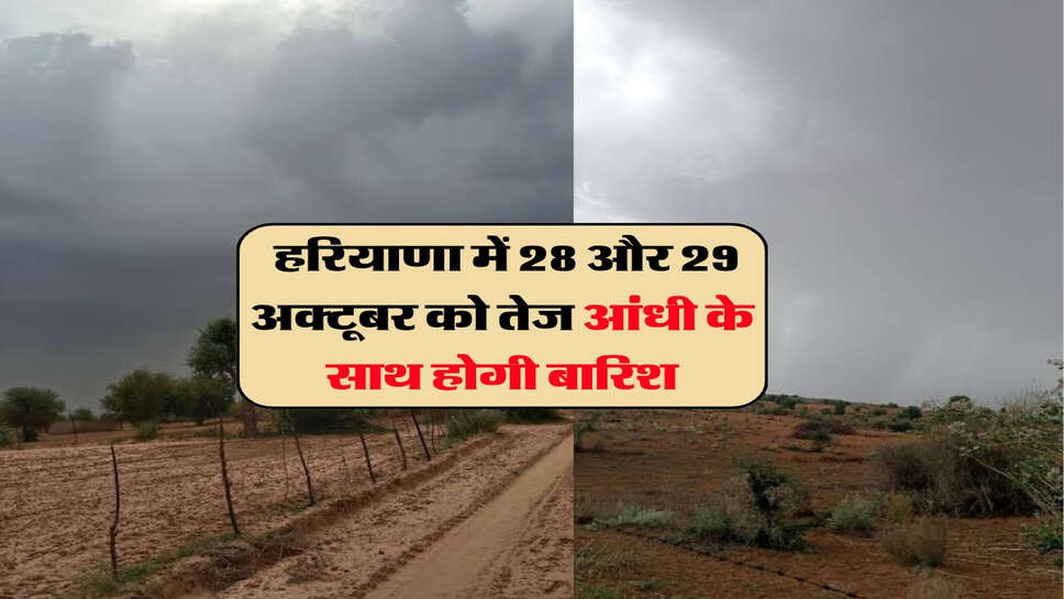 Haryana ka Mausam : हरियाणा में 28 और 29 अक्टूबर को तेज आंधी के साथ होगी बारिश