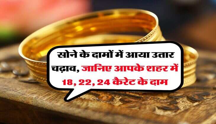 Gold Rate : सोने के दामों में आया उतार चढ़ाव, जानिए आपके शहर में 18, 22, 24 कैरेट के दाम