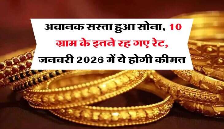 Gold Rate : अचानक सस्ता हुआ सोना, 10 ग्राम के इतने रह गए रेट, जनवरी 2026 में ये होगी कीमत