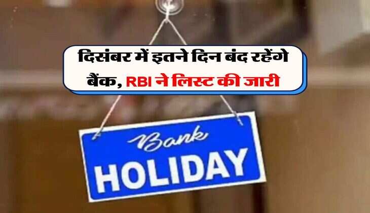 Bank Holidays : द&zwj;िसंबर में इतने दिन बंद रहेंगे बैंक, RBI ने लिस्ट की जारी