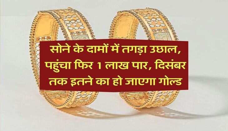 Gold Price Hike : सोने के दामों में तगड़ा उछाल, पहुंचा फिर 1 लाख पार, दिसंबर तक इतने का हो जाएगा गोल्ड