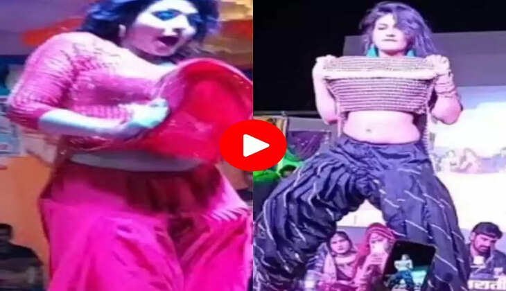 रात के अंधेरे में Gori Nagori ने स्टेज पर उठाया सूट, देख पब्लिक हुई बेकाबू&nbsp;