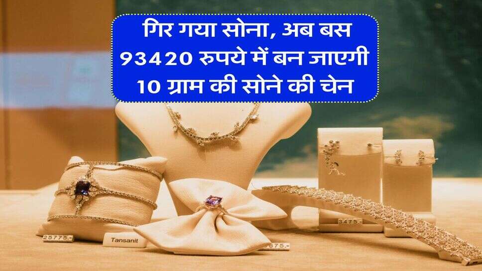 Gold Rate : गिर गया सोना, अब बस 93420 रुपये में बन जाएगी 10 ग्राम की सोने की चेन
