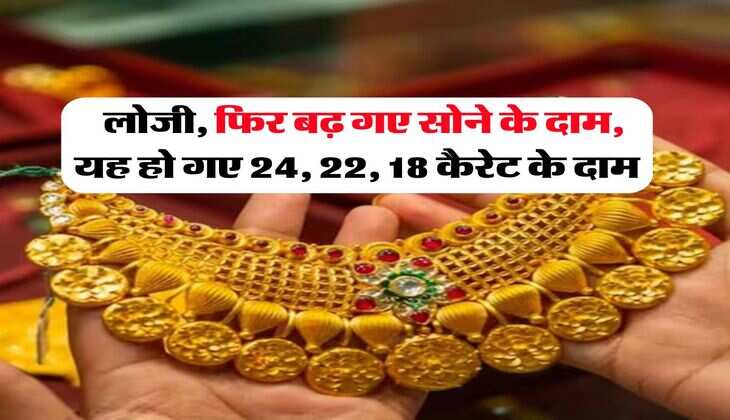 Gold Rate Hike : लोजी, फिर बढ़ गए सोने के दाम, यह हो गए 24, 22, 18 कैरेट के दाम