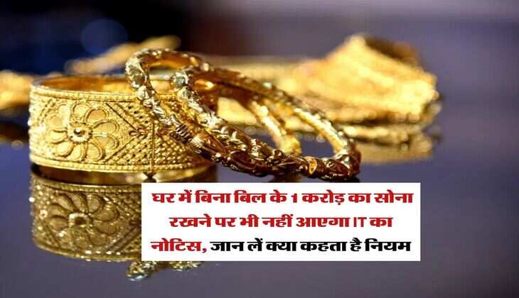 Gold : घर में बिना बिल के 1 करोड़ का सोना रखने पर भी नहीं आएगा IT का नोटिस, जान लें क्या कहता है नियम