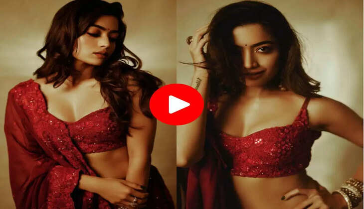 Rashmika Mandanna ने स्टाइलिश चनिया चोली पहन की किलर स्माइल