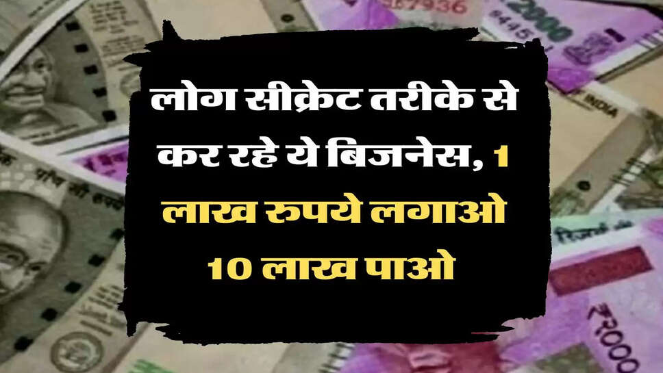 लोग सीक्रेट तरीके से कर रहे ये बिजनेस, 1 लाख रुपये लगाओ 10 लाख पाओ&nbsp;