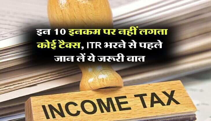 Income Tax : इन 10 इनकम पर नहीं लगता कोई टैक्स, ITR भरने से पहले जान लें ये जरूरी बात