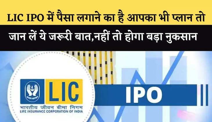LIC IPO में पैसा लगाने का है आपका भी प्लान तो जान लें ये जरूरी बात,नहीं तो होगा बड़ा नुकसान  
