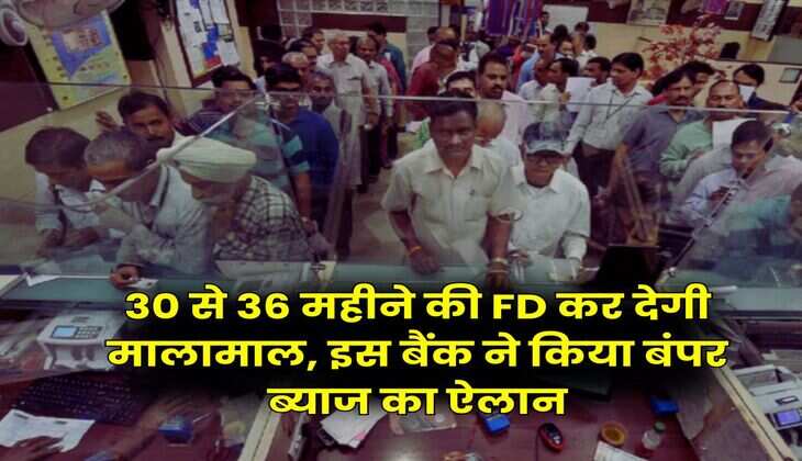 30 से 36 महीने की FD कर देगी मालामाल, इस बैंक ने किया बंपर ब्याज का ऐलान