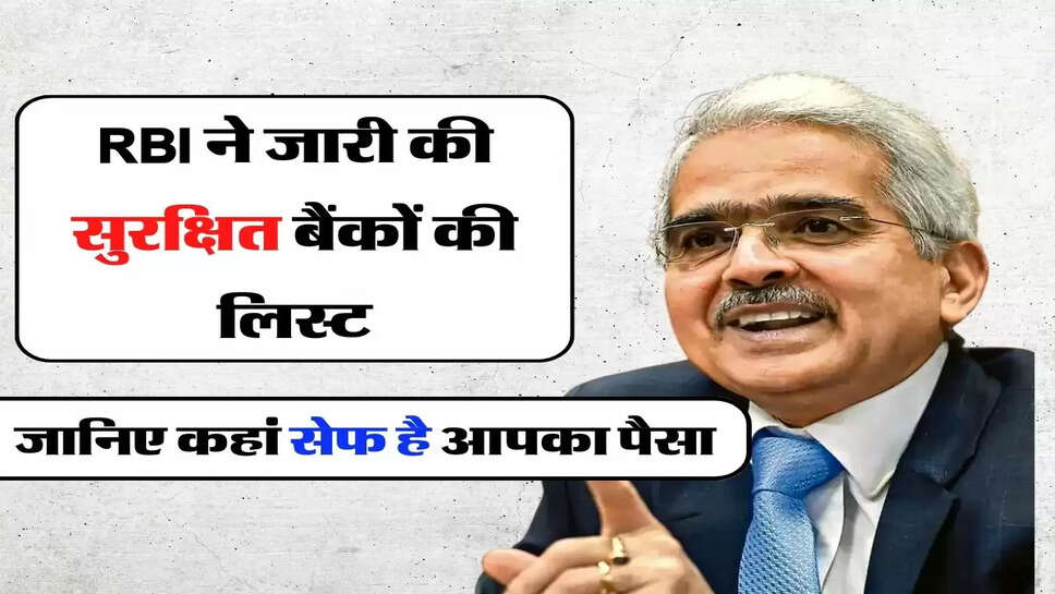 RBI ने जारी की सुरक्षित बैंकों की लिस्ट, जानिए कहां सेफ है आपका पैसा&nbsp;