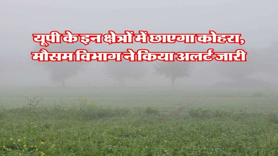 UP Weather Update : यूपी के इन क्षेत्रों में छाएगा कोहरा, मौसम विभाग ने किया अलर्ट जारी