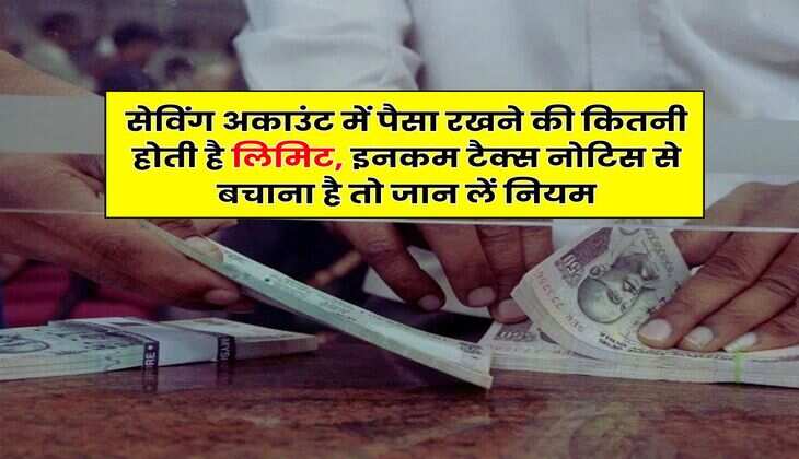 Income Tax Rule : सेविंग अकाउंट में पैसा रखने की कितनी होती है लिमिट, इनकम टैक्स नोटिस से बचाना है तो जान लें नियम