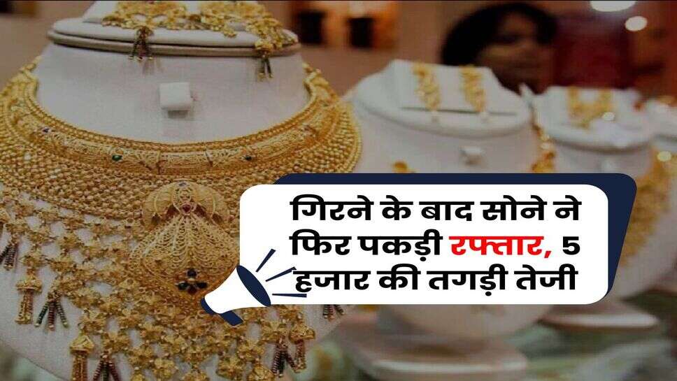 Gold Rate : गिरने के बाद सोने ने फिर पकड़ी रफ्तार, 5 हजार की तगड़ी तेजी, जानिए 10 ग्राम गोल्ड के नए रेट
