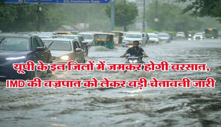 UP Weather : यूपी के इन जिलों में जमकर होगी बरसात, IMD की वज्रपात को लेकर बड़ी चेतावनी जारी
