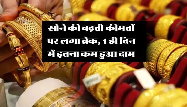 Gold Rates : सोने की बढ़ती कीमतों पर लगा ब्रेक, 1 ही दिन में इतना कम हुआ दाम