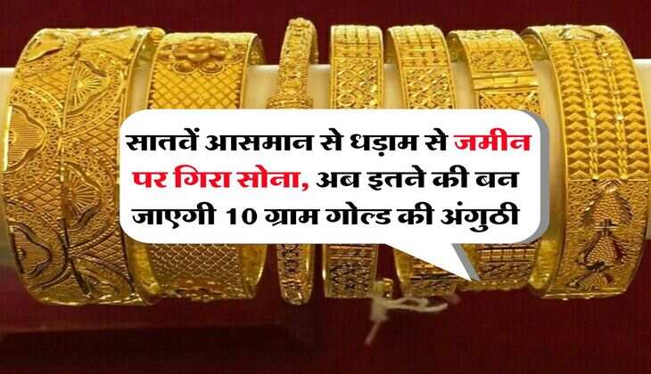 Gold Rate : सातवें आसमान से धड़ाम से जमीन पर गिरा सोना, अब इतने की बन जाएगी 10 ग्राम की अंगुठी