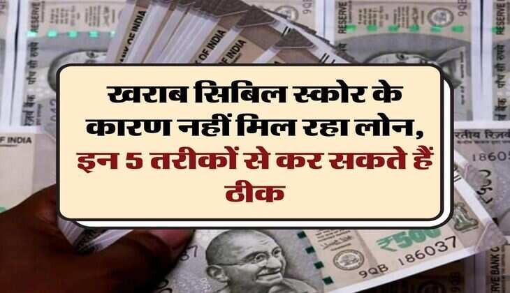 CIBIL Score : खराब सिबिल स्कोर के कारण नहीं मिल रहा लोन, इन 5 तरीकों से कर सकते हैं ठीक