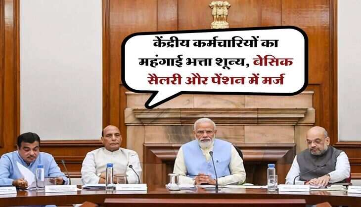 Dearness Allowance Merger : केंद्रीय कर्मचारियों का महंगाई भत्ता शून्य, बेसिक सैलरी और पेंशन में मर्ज