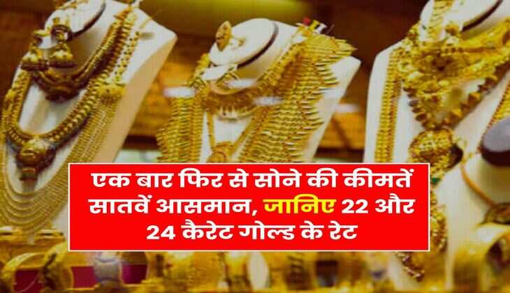 Gold Rate Today : एक बार फिर से सोने की कीमतें सातवें आसमान, जानिए 22 और 24 कैरेट गोल्ड के रेट