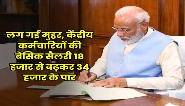 Fitment Factor Salary Hike : लग गई मुहर, केंद्रीय कर्मचारियों की बेसिक सैलरी 18 हजार से बढ़कर 34 हजार के पार