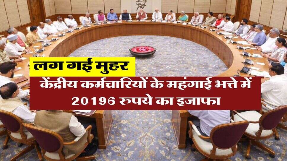 DA Hike Update : लग गई मुहर, केंद्रीय कर्मचारियों के महंगाई भत्ते में&nbsp;20196 रुपये का इजाफा