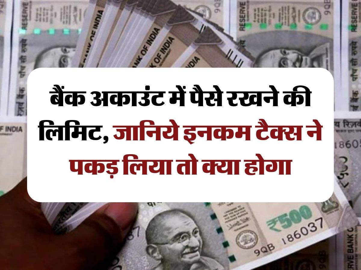 saving account : बैंक अकाउंट में पैसे रखने की लिमिट, जानिये इनकम टैक्स ने पकड़ लिया तो क्या होगा