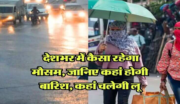 IMD Weather : देशभर में कैसा रहेगा मौसम, जानिए कहां होगी बारिश, कहां चलेगी लू