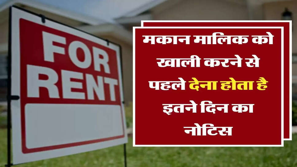 Tenant's Rights - किराएदार के अधिकार, मकान मालिक को खाली करने से पहले देना&nbsp;होता है इतने दिन का नोटिस