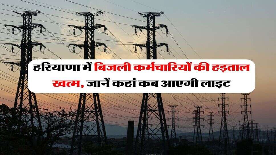 हरियाणा में बिजली कर्मचारियों की हड़ताल खत्म, जानें कहां कब आएगी लाइट