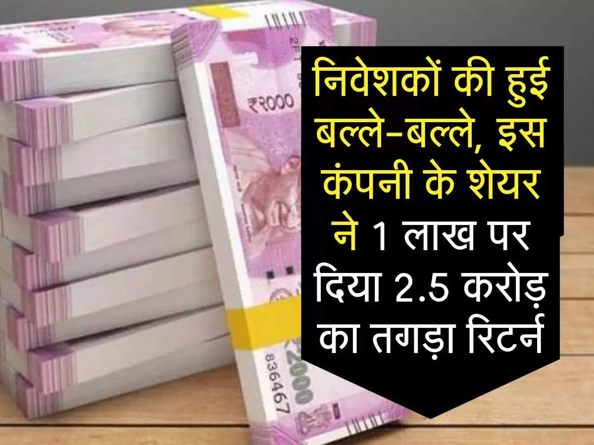 Stock Market : निवेशकों की हुई बल्ले-बल्ले, इस कंपनी के शेयर ने 1 लाख पर दिया 2.5 करोड़ का तगड़ा रिटर्न