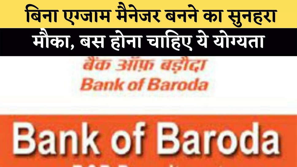 &nbsp;बिना एग्जाम मैनेजर बनने का सुनहरा मौका, बस होना चाहिए ये योग्यता