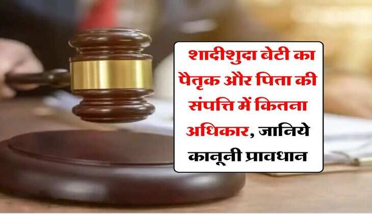 Property Right : शादीशुदा बेटी का पैतृक और पिता की संपत्ति में कितना अधिकार, जानिये कानूनी प्रावधान