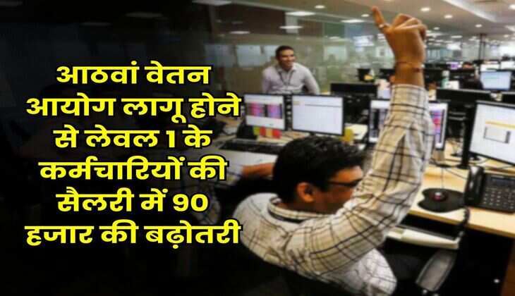 8th Pay Commission Salary : आठवां वेतन आयोग लागू होने से लेवल 1 के कर्मचारियों की सैलरी में 90 हजार की बढ़ोतरी