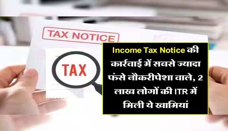 Income Tax Notice की कार्रवाई में सबसे ज्यादा फंसे नौकरीपेशा वाले, 2 लाख लोगों की ITR में मिली ये खामियां, नोटिस देखकर माथे पर आ जाएगा पसीना