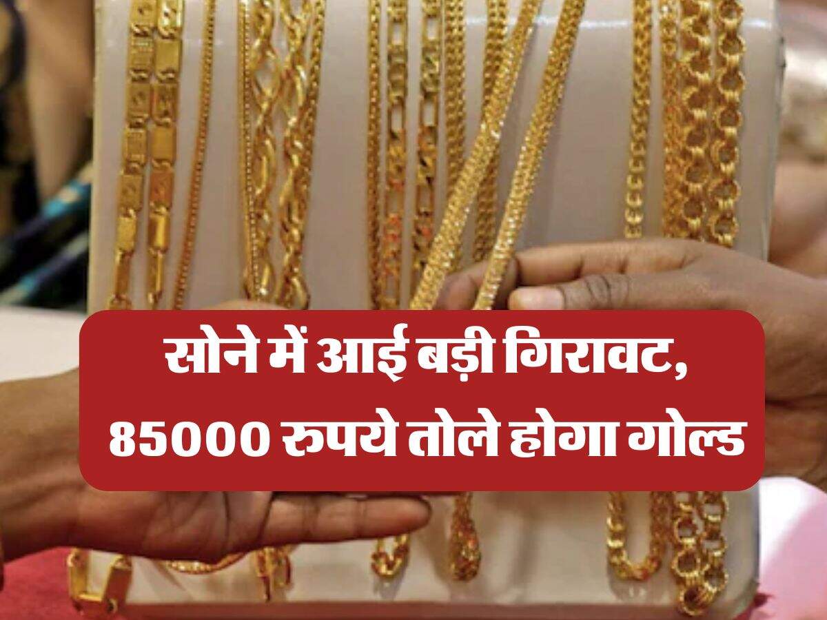 Gold Rate : सोने में आई बड़ी गिरावट, 85000 रुपये तोले होगा गोल्ड