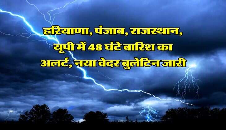 IMD Weather : हरियाणा, पंजाब, राजस्थान, यूपी में 48 घंटे बारिश का अलर्ट, नया वेदर बुलेटिन जारी