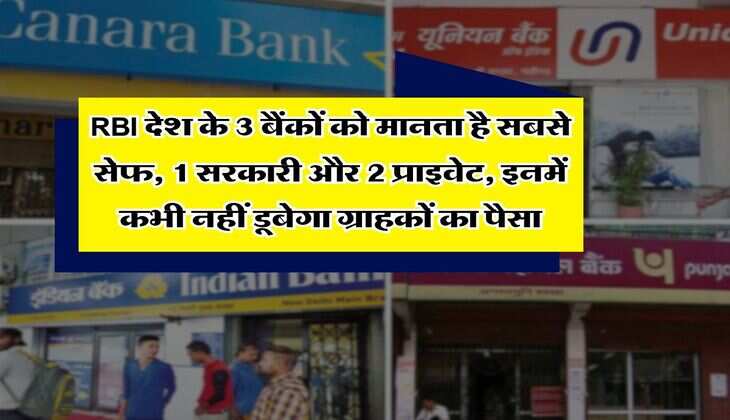 RBI देश के 3 बैंकों को मानता है सबसे सेफ, 1 सरकारी और 2 प्राइवेट, इनमें कभी नहीं डूबेगा ग्राहकों का पैसा
