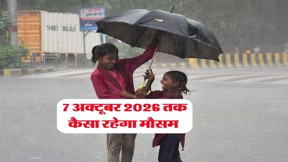 7 अक्टूबर 2026 तक कैसा रहेगा मौसम&nbsp;