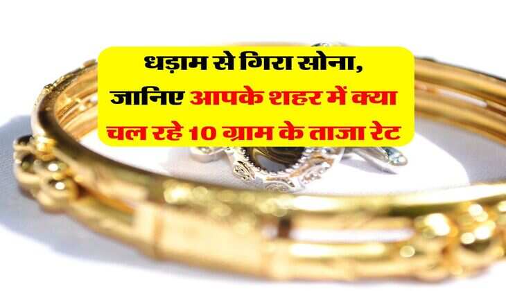 Gold Price : धड़ाम &nbsp;से गिरा सोना, जानिए आपके शहर में क्या चल रहे 10 ग्राम के ताजा रेट