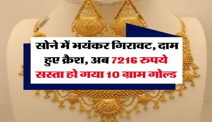 Gold Rate : सोने में भयंकर गिरावट, दाम हुए क्रैश, अब 7216 रुपये सस्ता हो गया 10 ग्राम गोल्ड
