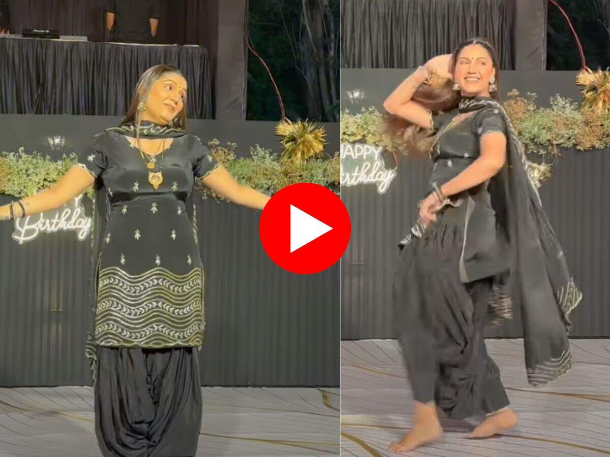 Sapna Choudhary Dance : काले रंग के सूट में परी से भी खूबसूरत नजर आई सपना चौधरी, खुले बालों में नाच कर बोली छोरी मैं हरियाणा की