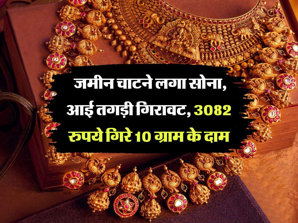 Gold Rate : जमीन चाटने लगा सोना, आई तगड़ी गिरावट, 3082 रुपये गिरे 10 ग्राम के दाम