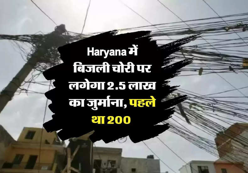Haryana में बिजली चोरी पर लगेगा 2.5 लाख का जुर्माना, पहले था 200 