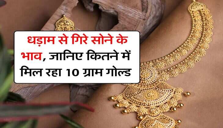 Gold Rate : धड़ाम से गिरे सोने के भाव, जानिए कितने में मिल रहा 10 ग्राम गोल्ड
