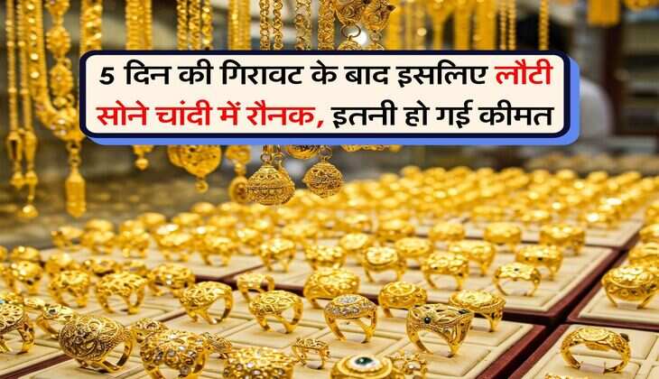 Gold Silver Rate Hike : 5 दिन की गिरावट के बाद इसलिए लौटी सोने चांदी में रौनक, इतनी हो गई कीमत