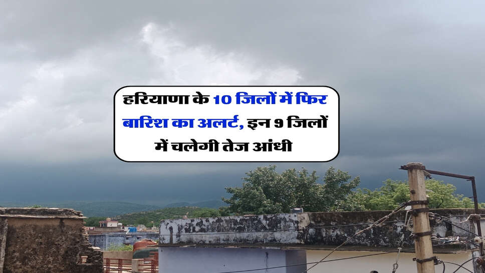 Haryana weather : हरियाणा के 10 जिलों में फिर बारिश का अलर्ट, इन 9 जिलों में चलेगी तेज आंधी&nbsp;