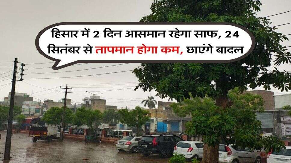 Hisar Mausam 23 to 28 September : हिसार में 2 दिन आसमान रहेगा साफ, 24 सितंबर से तापमान होगा कम, छाएंगे बादल